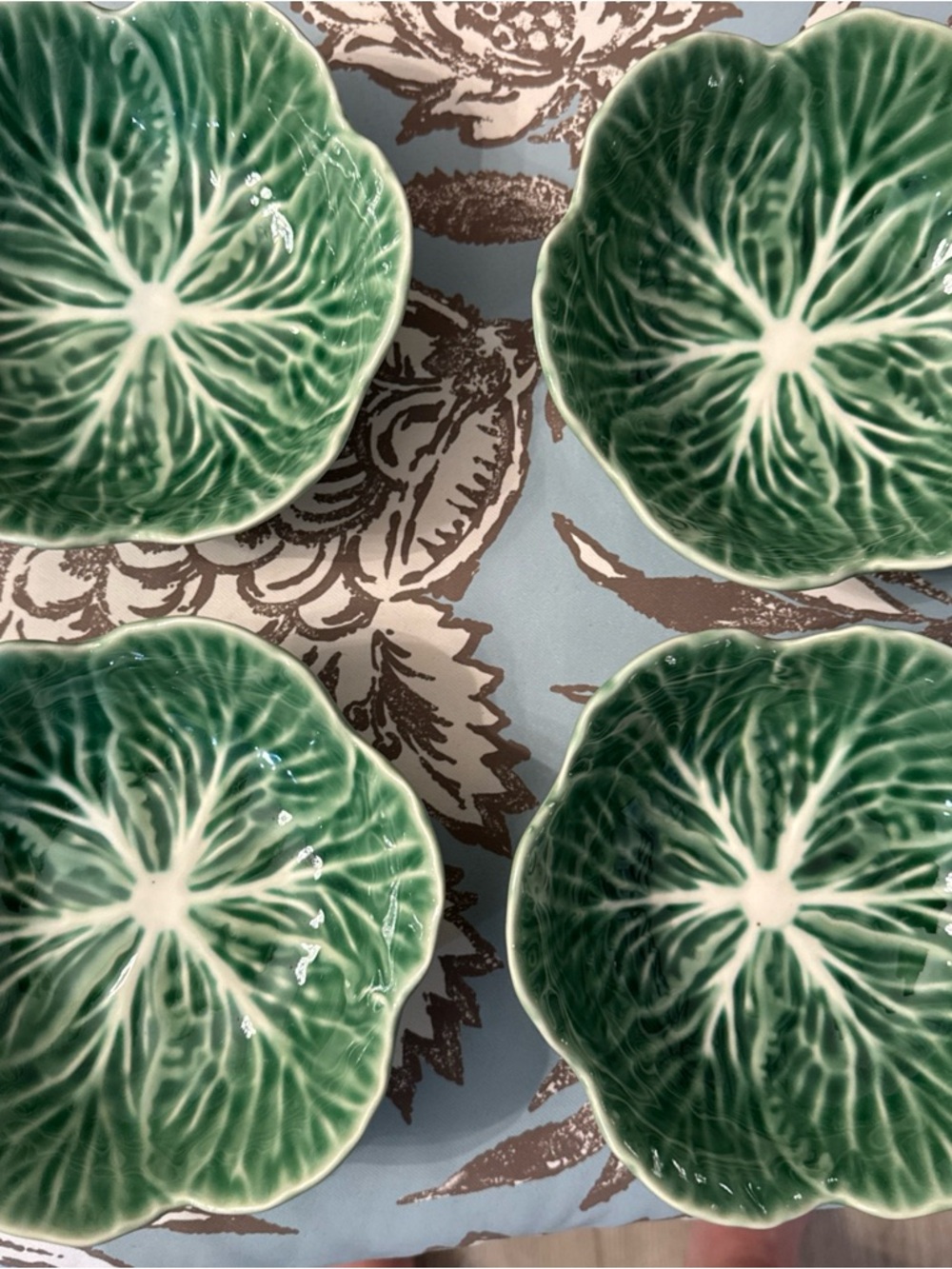 New Cabbage Pottery Bowls Set of 4